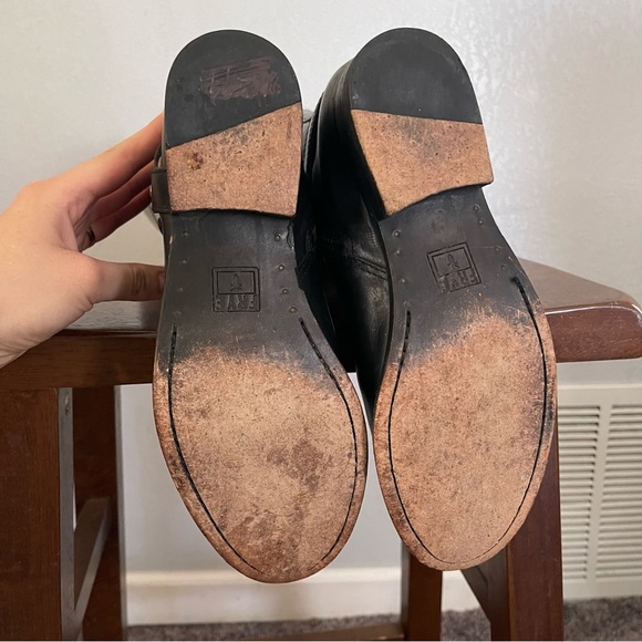 Frye Melissa Harness Inside Zip Tall Boot Black Size 6.5 B Black Smooth Leather - Picture 11 of 12